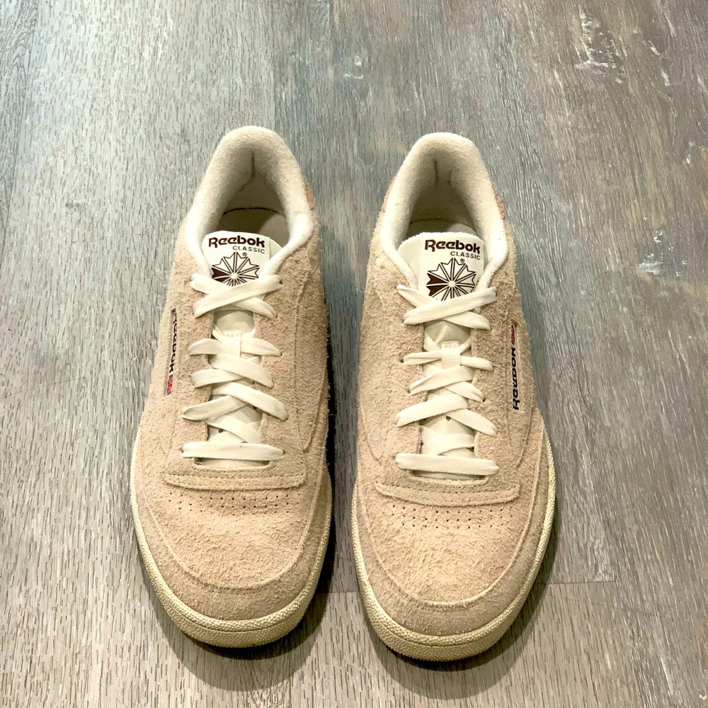 Men’s Reebok Club C Vintage Suede Shoes cream/white 12